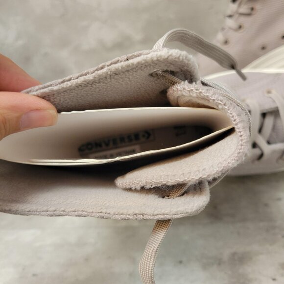 Converse Chuck 70 De Luxe Boot Womens Size 10.5 Platform Heeled Beige - Picture 7 of 11